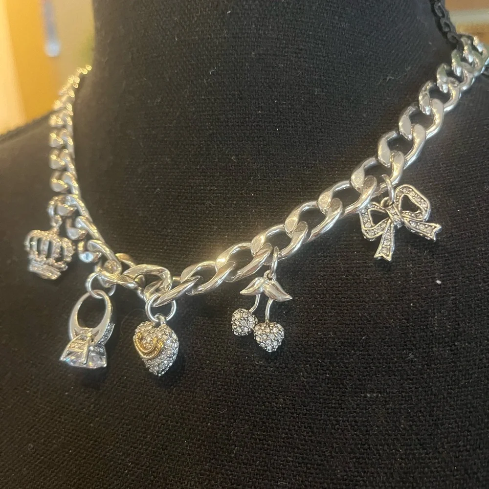 Juicy Couture Silver Charm Chain Necklace - Picture 3 of 5